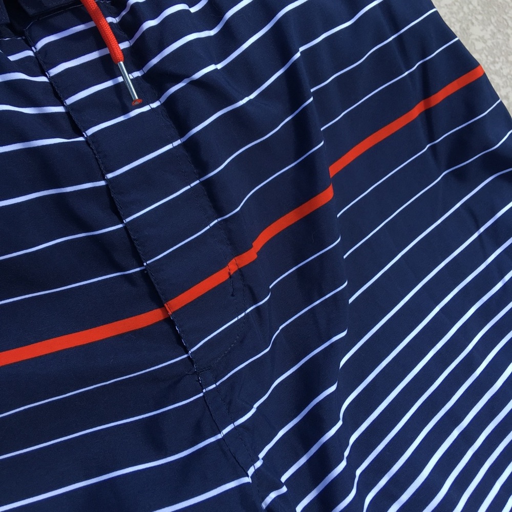 Sean John Navy White Striped Swim Board Shorts Red Drawcord All American SZ 4XL
